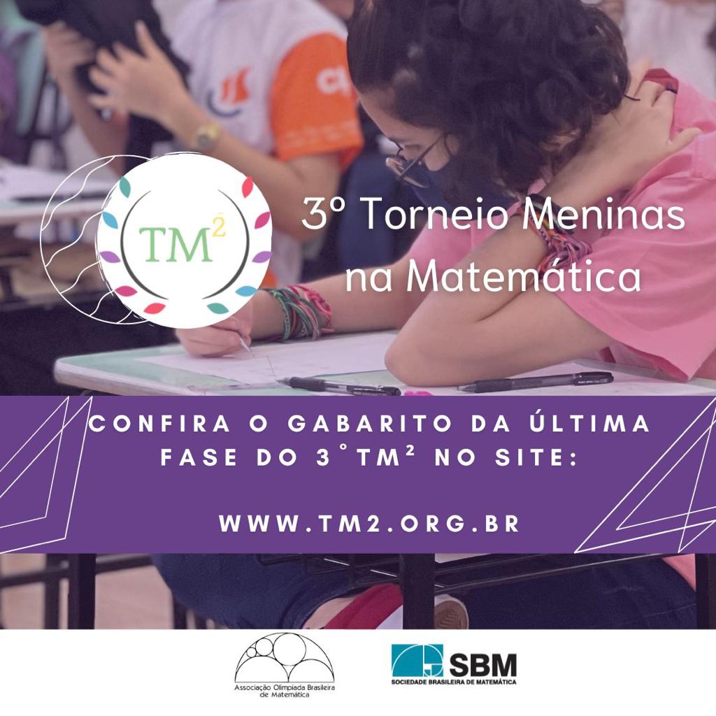 Vem ver os gabaritos da última fase do 3ºTM² - Torneio Meninas na ...